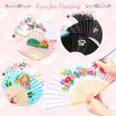 50 Packs White Paper Fans Paper Hand Fan Bamboo Folding Fan Handheld Fan Paper Folded Fan Paper Fan for Wedding Party and Home Decoration