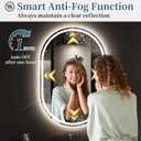 LED Mirror for Bathroom 24 x 36 Inch, Oval LED Bathroom Vanity Mirror with Lights, Anti-Fog, Dimmable, 3 Colors