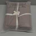 Cooling Queen Duvet Cover Set 3 Pieces-100% Washed Cotton with Chic Wide Trim Design Linen Like Textured Ultra Soft Cozy Bedding with Zipper Closure(Hemmed Light Brown,Queen 90"x90")