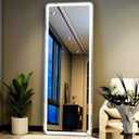 56" x 20" Rectangle Full Length Mirror with Lights for Bedroom