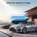 Windshield Sun Shade Umbrella for Dodge Ram 2500/3500 2019-2025 with 10 Inch Wide Sensor. Foldable Umbrella Sunshade with Silver Heat Shield to Keep Cool UDS