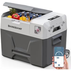 12 Volt Car Refrigerator,LG Portable Freezer Electric Cooler with 53 QT(50L),-4~68,App Control,Car Fridge 12/24V DC & 120-240V AC 12V Fridge for RV Camping,Travel,Vehicles and Home