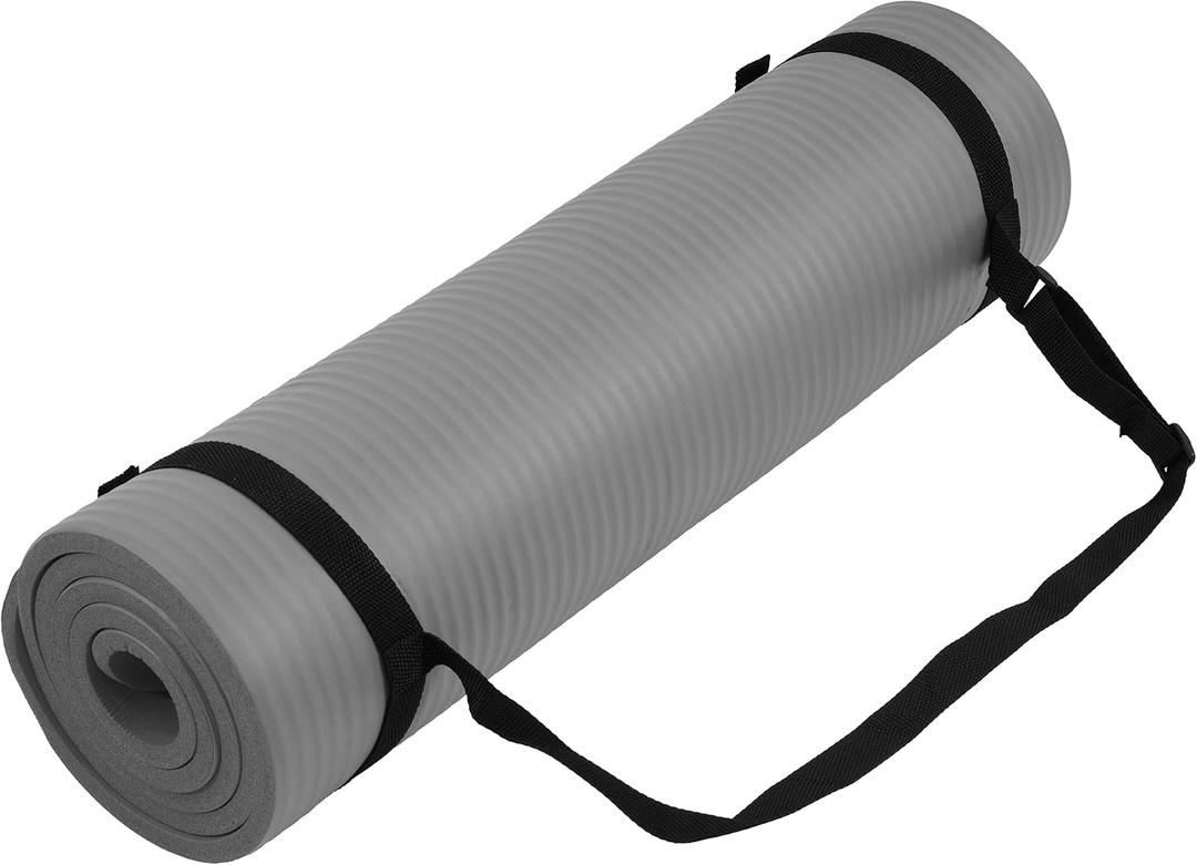 1/2-inch Thick High Density Exercise Yoga Mat with Carrying Strap