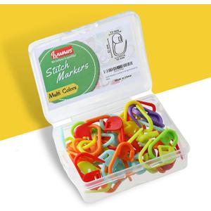 Luwans Stitch Markers for Crocheting - 50Pcs Crochet Stitch Markers for Knitting Yarn & DIY Crafts | Lightweight Plastic Crochet Pins with 8 Assorted Colors | Durable and Easy Locking, multicolored