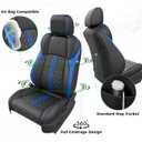 Custom Seat Covers for Tacoma 4th Gen 2024 2025 2026 Double Cab SR5/TRD Sport/TRD Off-Road/SR Full Set with Console Covers, Waterproof Leather Back and Front Seat Protectors Black Blue