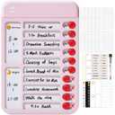 Chore Chart for Kids, Visual Schedule for Kids with Autism, Chart Board with 6 Reusable Sheets, Routine Chart Dry Erase Board, Magnetic Chore Chart for Fridge, Desk, Home - Pink