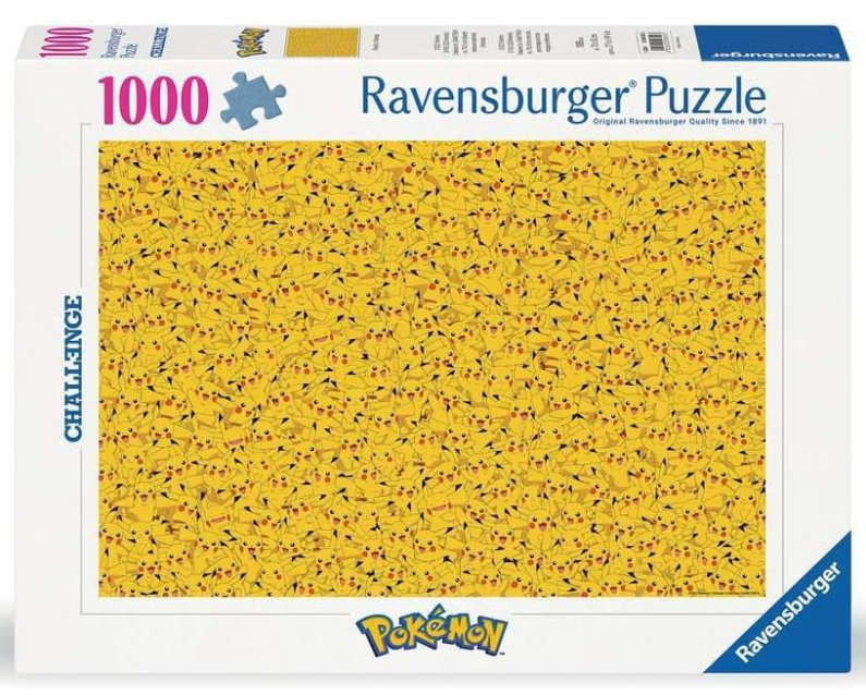 Ravensburger 1000 Piece Pikachu Challenge Puzzle for Adults & Children Aged 14+, Pokémon Gift, Yellow, Intermediate Skill Level 