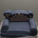 Blissful Diary Kids Couch, 2-in-1 Soft Toddler Couch Fold Out, Toddler Chair Comfy, Convertible Sofa to Lounger, Kids Furniture for Playroom, Gift for Birthday, Children's Day, Blue Dinosaur