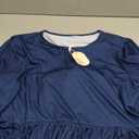 Zeagoo 3/4 Sleeve Women's Dress Casual Flowy A-Line Midi T-shirt Dresses with Pockets Crewneck Vocation Boho Beach Sundress, XL