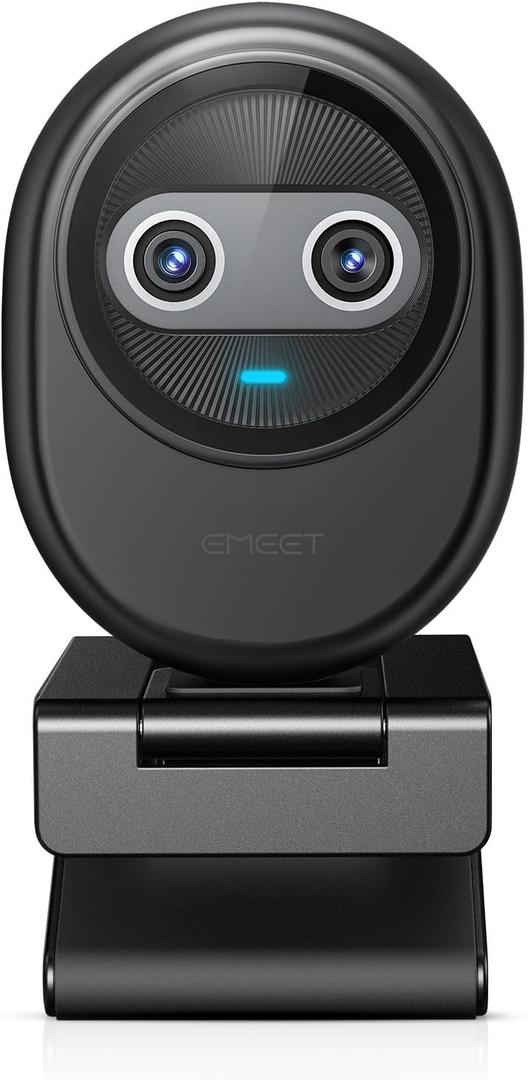EMEET Piko 4K Webcam for Streaming, Worlds 1st Dual-Camera AI-Powered 4K Camera w/AI Autofocus, 3 Mics Array&3 Sound Modes, USB Webcam with Clip, Great for Streaming, Desk Setup (Black)