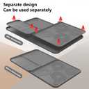 3 Pack Multi Purpose Silicone Mats Thick Heat Resistant Silicone for Dish Drying, Baking, Pet Feeding, Non-slip, Countertop Protector(L 25.6", M 15.4", S 12.6") (Grey)