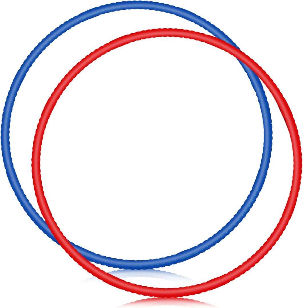 Soulchen 2 Pcs Toy Hoop Exercise Hoop Detachable Adjustable Plastic Hoops Playground Equipment for School Colored Hoops Circles Exercise Ring for Teens Dog Agility Equipment (Red and Blue)