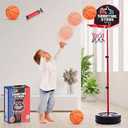 Atlasonix Toddler Basketball Hoop with Ball, Adjustable Mini Hoop for Indoor & Outdoor Play, Baby Basketball Toy, Ages 3-8