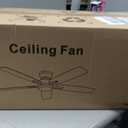 Ohniyou Ceiling Fans with Lights, 42'' Low Profile Ceiling Fan with Light and Remote/APP Control, Modern Flush Mount Ceiling Fan for Indoor Bedroom Kitchen, Dimmable, Qiuet DC Motor, Black