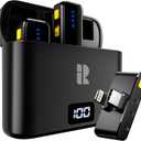 Rythflo Wireless Lavalier Microphone for iPhone/Android/iPad/Laptop Dual Lav Mic with Charging Case, AI Noise Reduction, 50H Battery, 230ft Range, Lapel Microphones for Video Recording, Vlogging