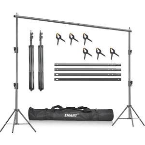 EMART Heavy Duty Backdrop Stand, 7 x 10ft Adjustable Background Support System Kit with Carry Bag for Photography (7x10ft)