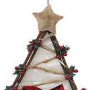 Christmas Wreath, 9.84 Inch LED Triangle Merry Christmas Front Door Wreaths Small Christmas Decorations Home Decor