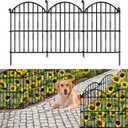 32 Panels Decorative Garden Fence, 23 in(H) x 34ft(L) Rustproof Metal Animal Barrier Fencing for Rabbit Dog, Arched Edging Ground Stake Border for Yard Patio Outdoor Decor (32Panels-17"H x 34ft(L))