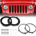 7 inch Headlight Mount Bracket Round Mounting Retaining Bracket Ring Set with Headlight Metal Ring Fit for Jeep Wrangler JK 2007 2008 2009 2010 2011 2012 2013 2014 2015 2016 2017 2018
