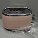 Mueller Retro Toaster 2 Slice with 7 Browning Levels and 3 Functions: Reheat, Defrost & Cancel, Stainless Steel Features, Removable Crumb Tray, Under Base Cord Storage, Pink