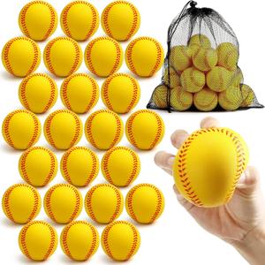 Outus 24 Pcs Foam Training Baseball Sports Soft Foam Baseball Teenager Practice (Yellow)
