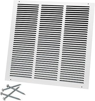 Rocky Mountain Goods Air Return Grille for 18" x 18" Duct Opening - Heavy Duty Steel - Premium Finish - Includes Screws - Louvered Design - Paintable - Matte White (Actual Dimensions 19.75" x 19.75")