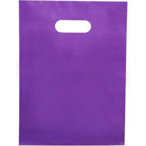Choice Marts Merchandise Bags Purple Color 100 Count 9"x12" Size 1.5Mil With Handles