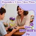 2 x Handmade Crochet Purple Rose Flower in Glass Dome with LED Light
