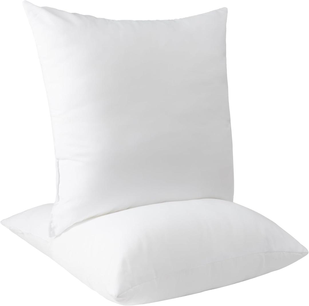 ETASOP Throw Pillow Inserts 18 x 18 Square Cushion Inner Soft Fluffy Plump Stuffer Cushion Pads White Decorative Pillow Inserts (20x20 Inch (Pack of 2))