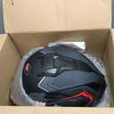 Motorcycle Helmet,Motorcycle Dual Visor Flip up Modular Full Face Helmet JR-815,DOT Approved Motorbike Helmet with 2 Visors for Adults Men Women(XXL, Matte Red Evolve)