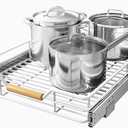 Pull out Cabinet Organizer, 18"W X 21"D, Heavy Duty Smooth Sliding Under Cabinet Shelves for Pots and Pans, Full-Extension Roll out Drawers, Slide out Organization for Home Kitchen Pantry, White