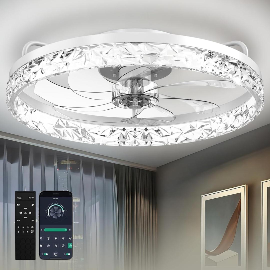 20 Inch Ceiling Fan Light with Lights and Remote, Easy Install Ceiling Fans