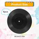 12 Inch Blank Vinyl Records Decor, 6PCS Fake Records Vintage Decorations Faux Vinyl Record Wall Display Retro Vinyl Records for Music Party Studio Home Room Wall Decor DIY Project