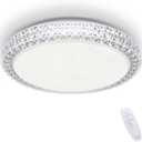 OOWOLF LED Ceiling Light, 40W 15.4 Inch Dimmable Ceiling Light Brightness Adjustable LED Fixture Lamp Modern Ceiling Lamp Close to Ceiling Lights for Bedroom Kitchen Living Room Lighting, 3000-6000K