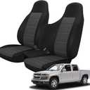 SAPUBK Custom-Fit Front Split Bench Seat Cover Without Armrest Replace for 2004-2012 Chevy Colorado/GMC Canyon Pickup, Knitted Fabric Composite Soft Foam Lining Airmesh Breathable Seat Cover