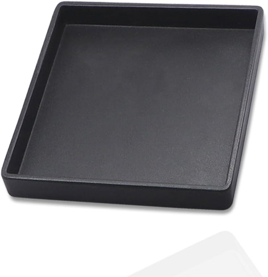 Small Square Serving Tray (5.9 inch), Durable Black Tray for Desserts & Organization, Lightweight for Coffee, Drinks, Party, Seasoning, Perfume and Display.