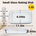 Small Glass Baking Dish for Oven, 1.6L Casserole Dishes for Oven, 11.6x6.9 Glass Baking Pan