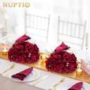 NUPTIO Flower Balls for Centerpieces Wedding: 2 Pcs 11.8 inch Diameter Artificial Flower Ball Arrangement Bouquet Centerpiece for Tables - Burgundy Fake Rose Flowers for Wedding Decor