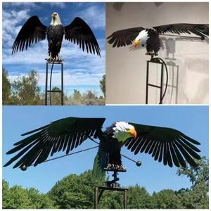 Garden Rocker Stake Eagle, Lifelike Garden Art Bird, Flapping Wings Rocker Stake Eagle Outdoor Garden Patio Decoration for Garden Patio Lawn Yard Decoration