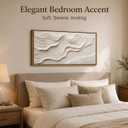Large Framed Geometric Line Abstract Textured Living Room Canvas Wall Art, 48"L x 24"W