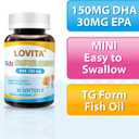 LOVITA Kid’s Super Smart, Omega-3 for Children, 180 mg Total DHA & EPA, Lemon Flavor Fish Oil, Support Brain & Vision Health, 30 Softgels