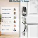 Veise VE06-H Smart Front Door Lock Set, App Control, Keyless Entry Deadbolt with Lever Handle, Electronic Digital Touchscreen Keypad, Auto Lock, Easy Install, Satin Nickel