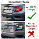 Rear Spoiler Compatible with 2016-2021 Honda Civic, Duckbill Fits for 2016 2017 2018 2019 2020 2021 4-Door Sedan, Trunk Exterior High Kick Tail Deck Lid Wing Lip (Glossy Black)