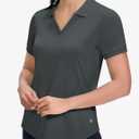 MIER Women's Golf Polo Shirts, V Neck UPF 50+ Dry Fit Tennis Tops | Quick Dry Stretch, Soft Comfortable, Princess Line Curvy Hem, Ribbed Collar for Pickleball Athletic Casual, Machine Washable (S)