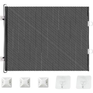 Extends Retractable Pet Gates 15.75Inch Height Retractable Door Barrier for Pets Proof Gate for Kitchen, Porch, Indoor Outdoor Use