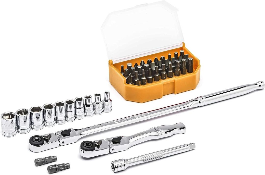 GEARWRENCH 45 Pc. 1/4" Drive 6 Pt. Standard Slim Head Mechanics Tool Set, Metric - 81032