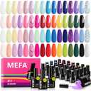 MEFA 35 Pcs Neon Gel Nail Polish Set, 32 Colors Summer Bright Gel Polish Set with Matte/Glossy Base Top Coat Pink Collection Nail Art Manicure DIY Salon Home Decoration Beginners Gifts for Women (Soft Summer Serenade)