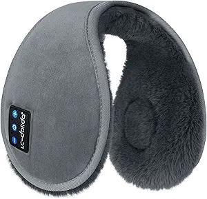 LC-dolida Bluetooth Earmuffs for Winter Women Men, Ear Warmers Headphones Ear Muffs Fluffy with Music HD Speakers Calling for Outdoor Winter Running Cycling Camping, Ice Fishing Skating, Walking Dog