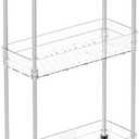 Yieach Clear 3 Tier Slim Rolling Storage Cart with Wheels,6.3W Thin Shelf,Bathroom Storage Cabinet,Skinny Laundry Cart,Narrow Laundry Room Cart Between Washer and Dryer,Skinny Shelves for Small Space (5.1 Inch W)