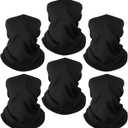 Neck Gaiter Bandana Face Mask: Cooling Gator Mask Breathable Face Cover Ski Neck Scarf Protection from Dust Sun for Men Women (One Size, 6 Black)